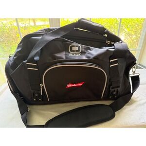 Ogio Budweiser Black Duffel Bag Travel Gym Gear Bag with Shoe Pocket Ripstop